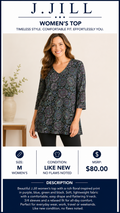 2 37 J. Jill Top Pring Purple blue black Size Medium
