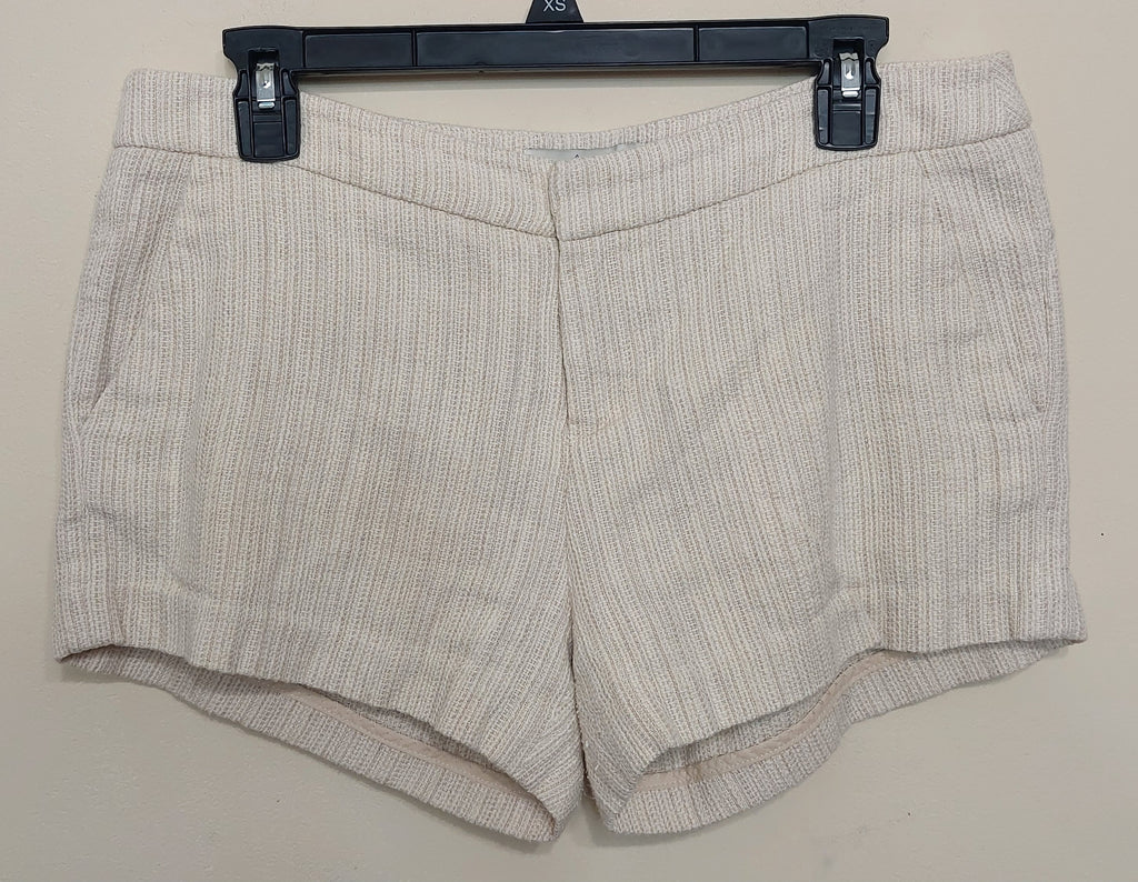 7 46 Joie Size 8 Cream Textured Tweed Dress Shorts