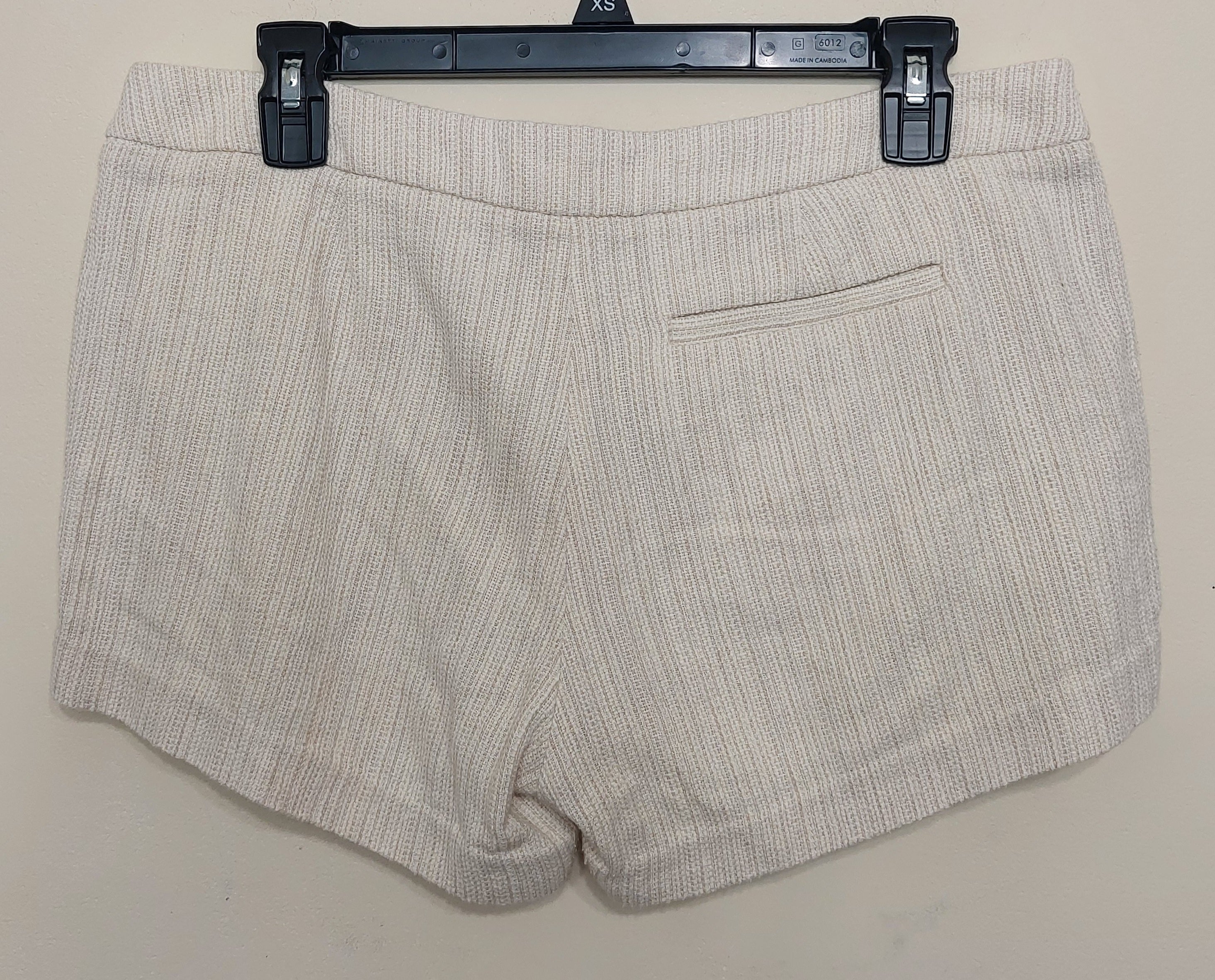 7 46 Joie Size 8 Cream Textured Tweed Dress Shorts