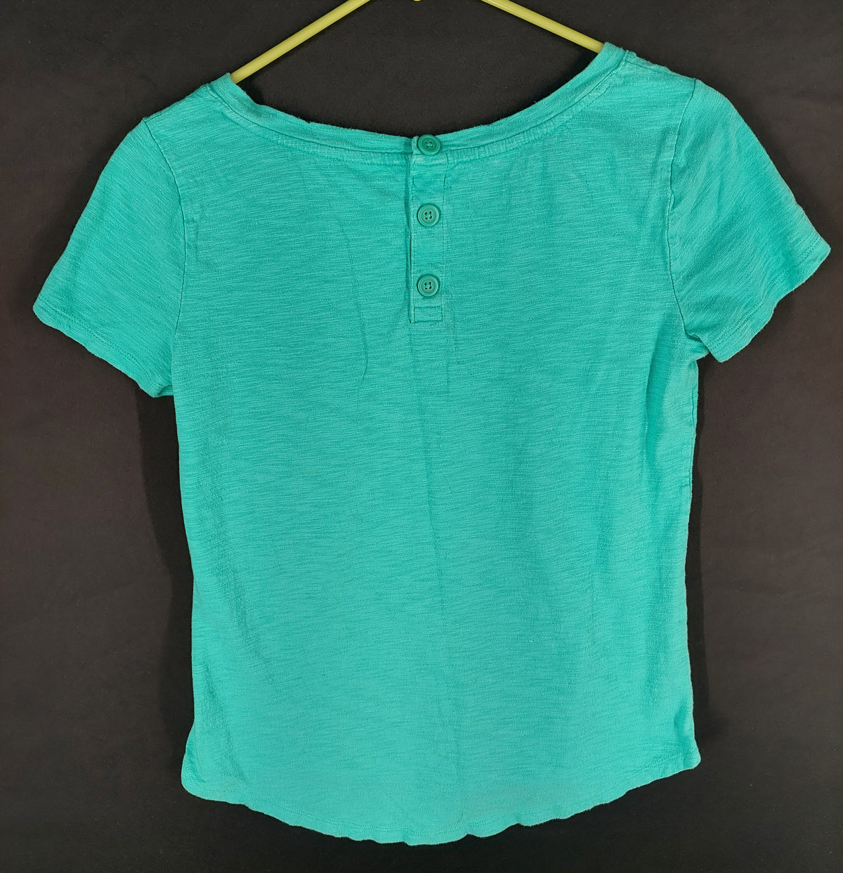 9-46 Talbots XS Women’s Teal Short Sleeve Slub Knit Cotton Modal Top