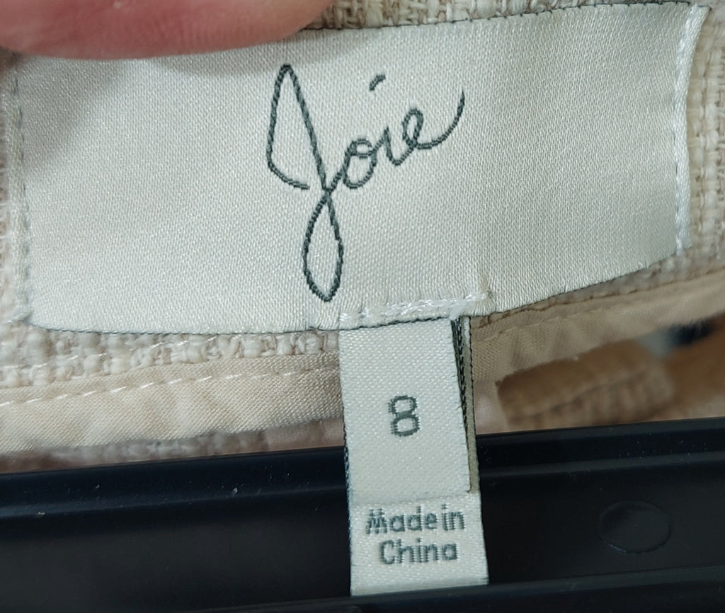 7 46 Joie Size 8 Cream Textured Tweed Dress Shorts