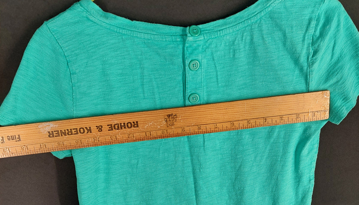 9-46 Talbots XS Women’s Teal Short Sleeve Slub Knit Cotton Modal Top