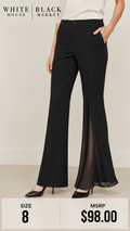 6 46 White House Black Market Size 8 Sheer Leg Black Dress Pants