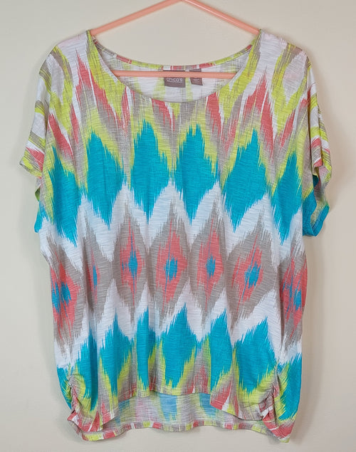 1 53 Chicos Ikat Print Design Mixed Color Top Size 3