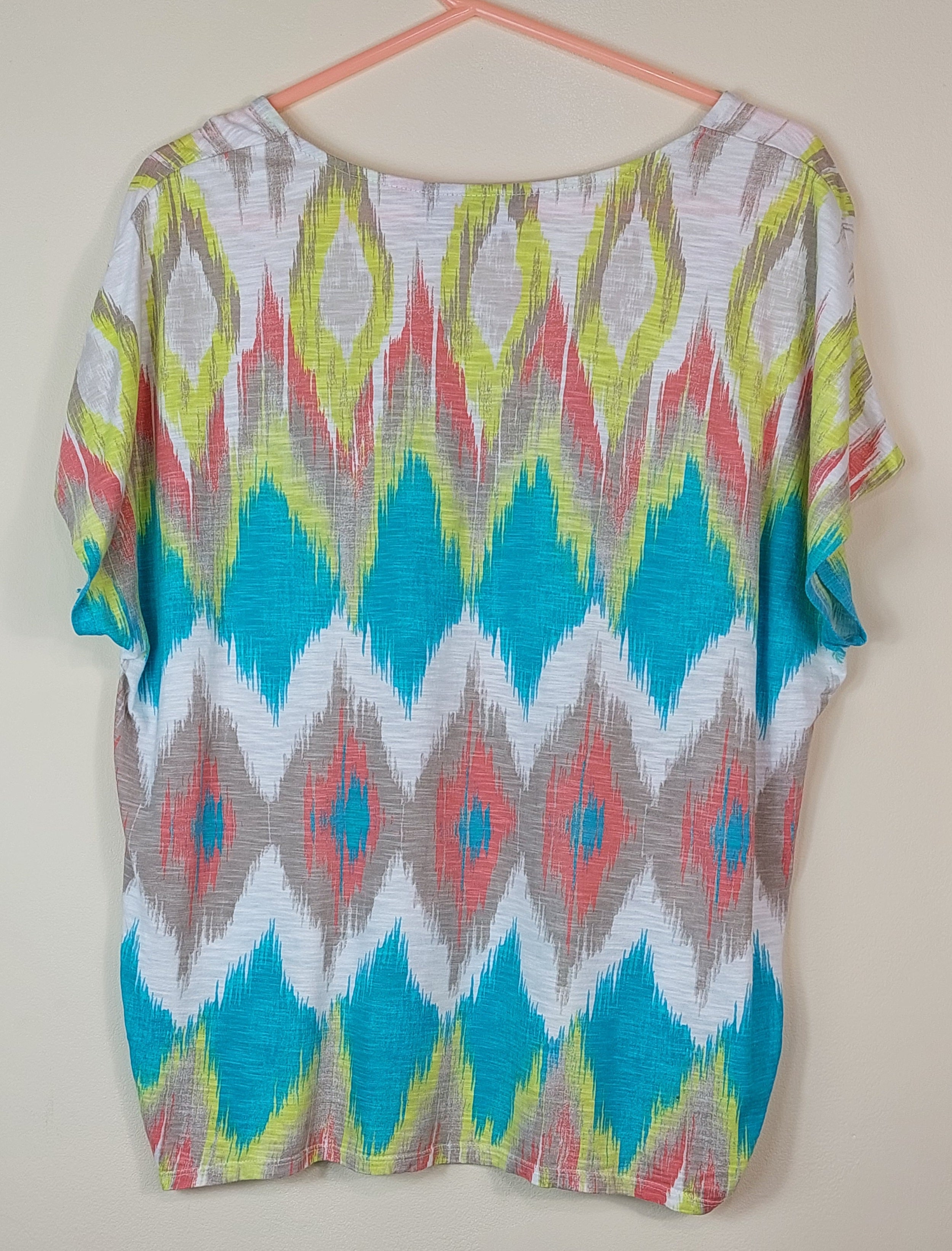 1 53 Chicos Ikat Print Design Mixed Color Top Size 3