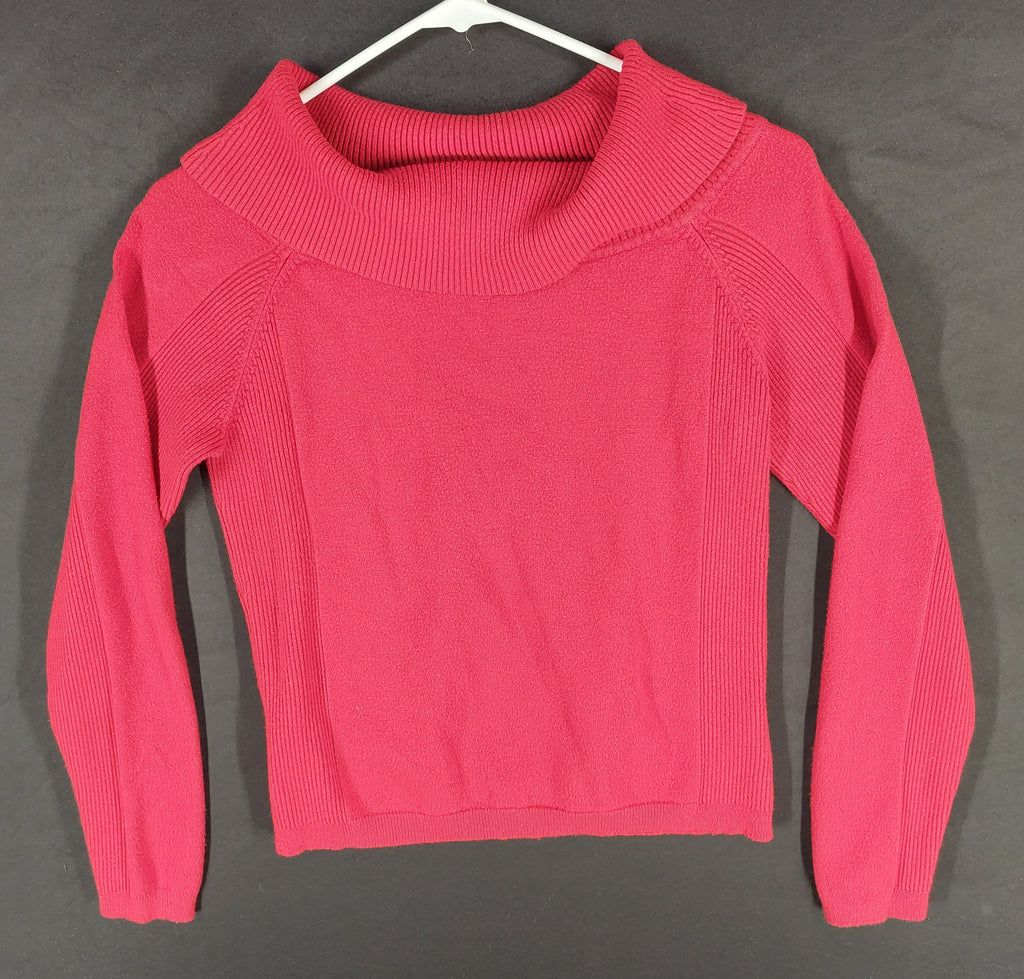 9-47 Worthington Medium Red Cowl Neck Long Sleeve Sweater Rayon Blend