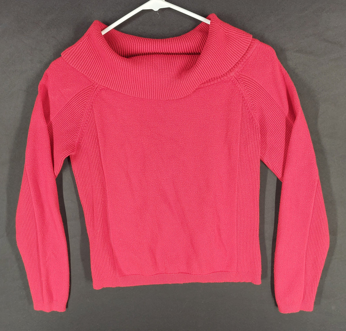 9-47 Worthington Medium Red Cowl Neck Long Sleeve Sweater Rayon Blend