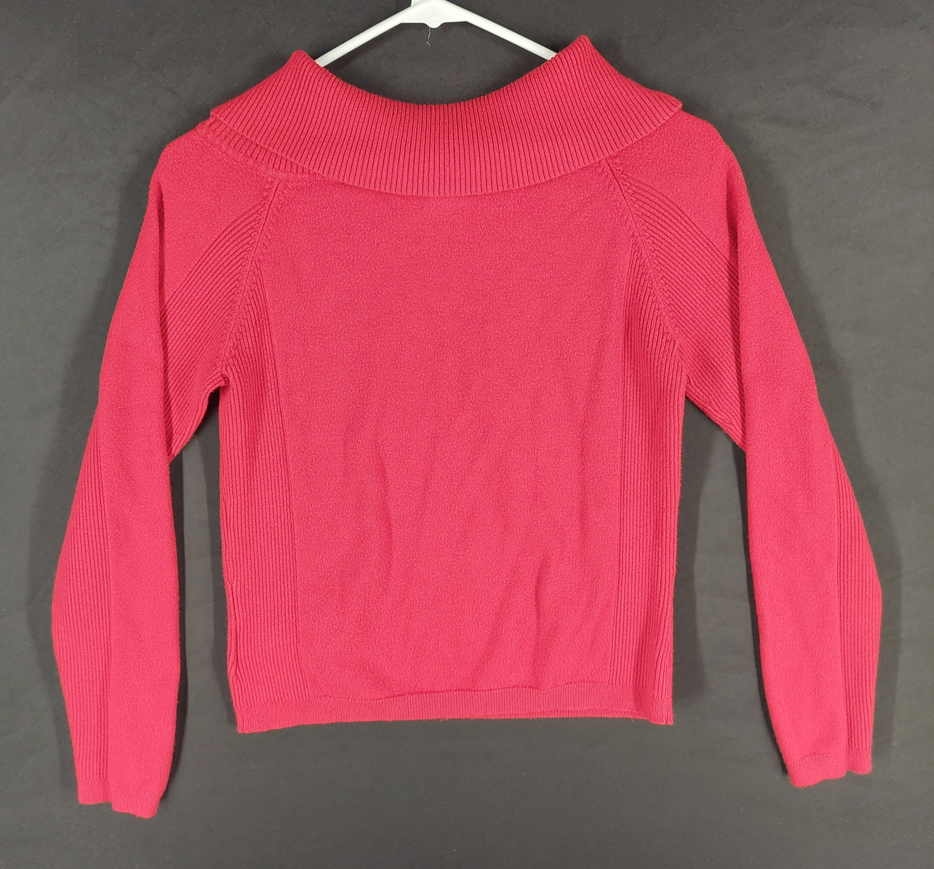 9-47 Worthington Medium Red Cowl Neck Long Sleeve Sweater Rayon Blend