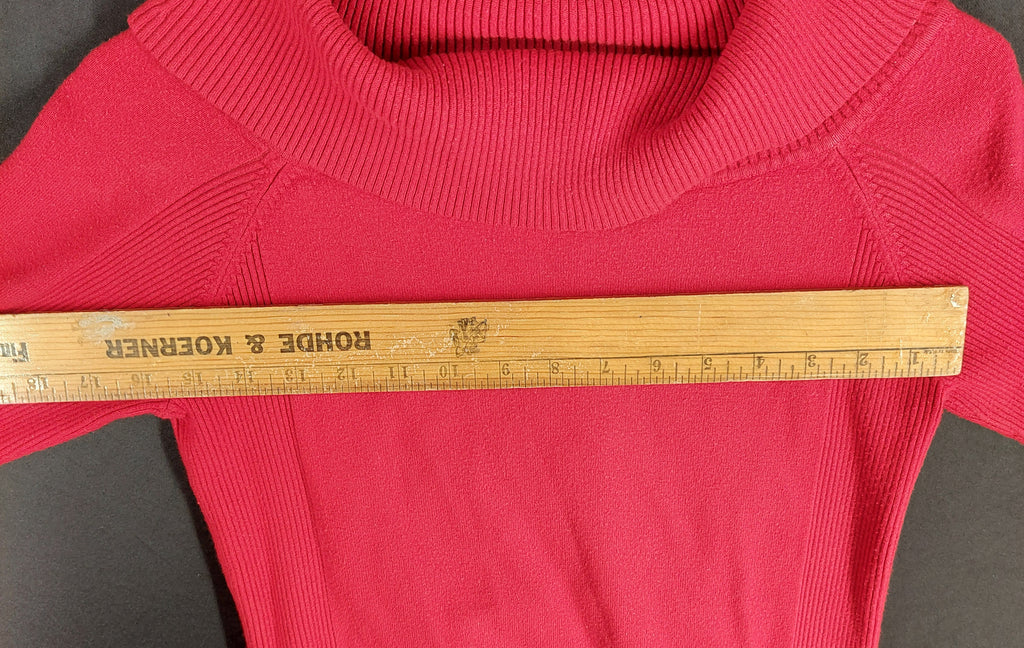 9-47 Worthington Medium Red Cowl Neck Long Sleeve Sweater Rayon Blend