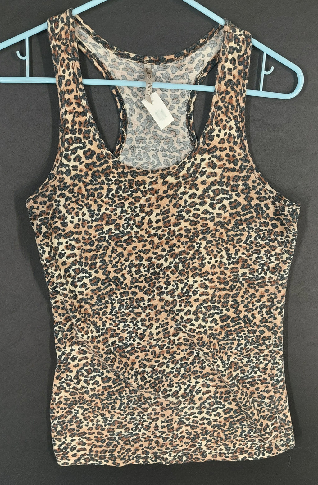 8-48 Heart & Hips XL Leopard Print Racerback Tank Top Animal Print Sleeveless