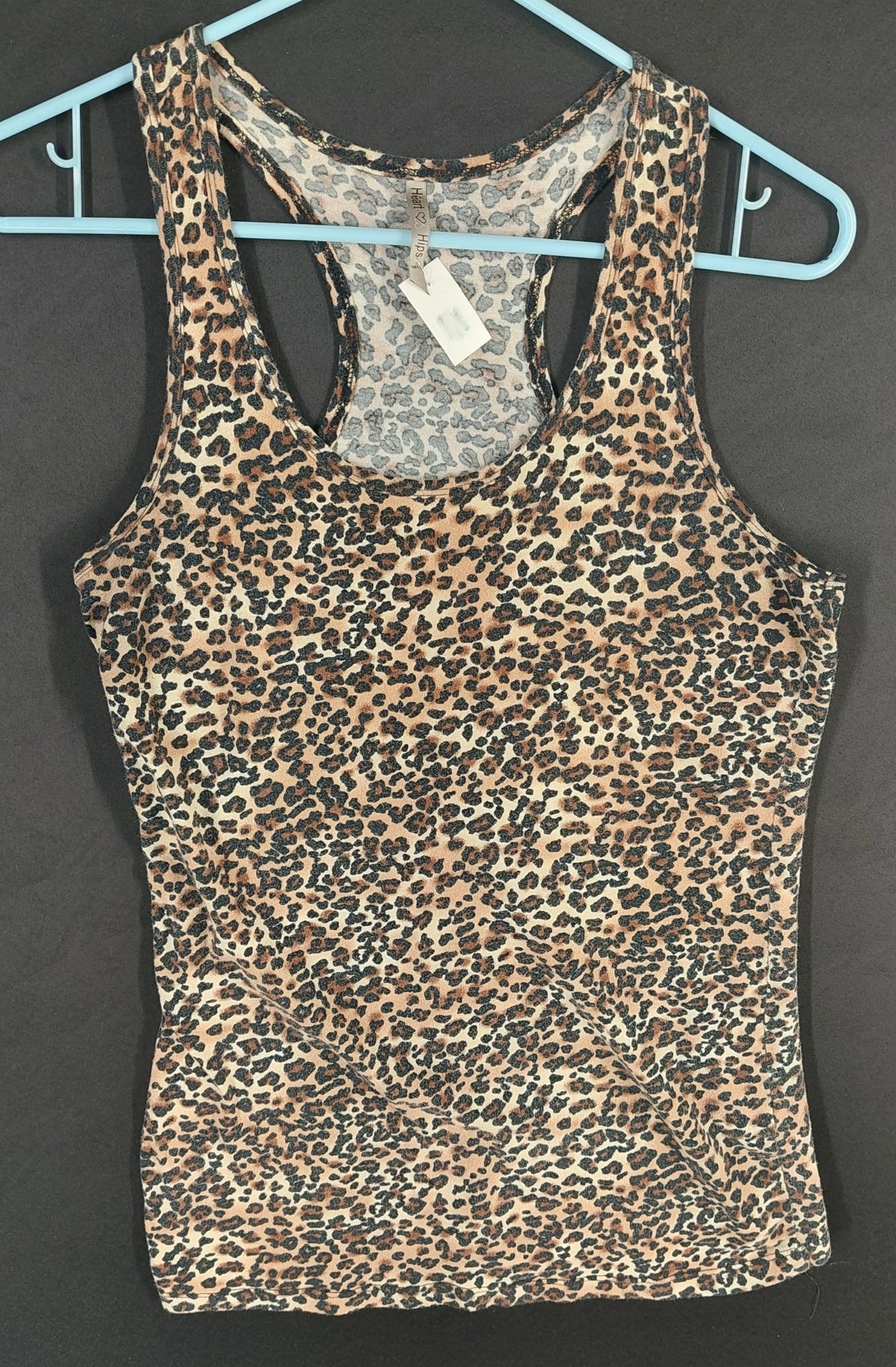 8-48 Heart & Hips XL Leopard Print Racerback Tank Top Animal Print Sleeveless