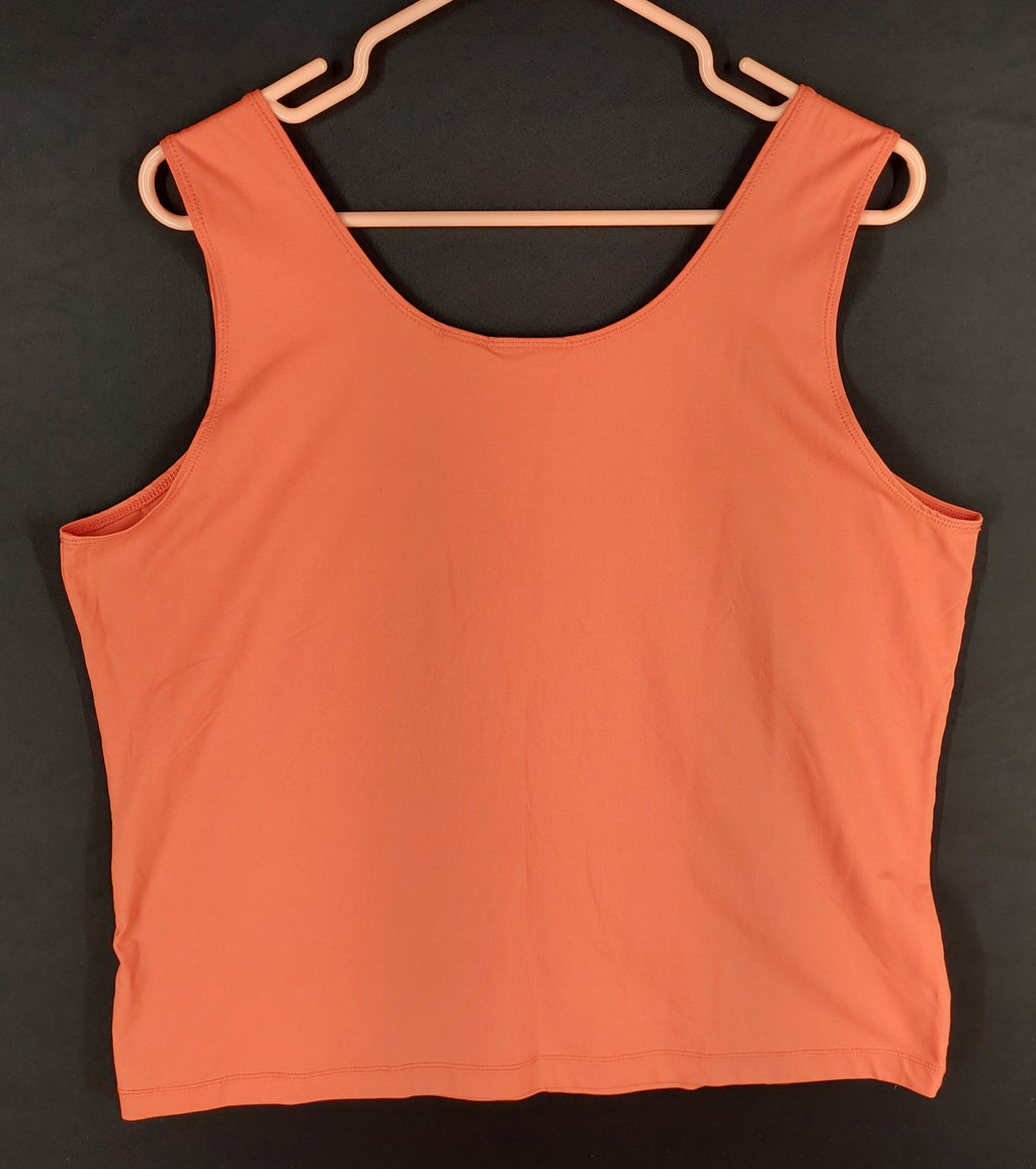 9-48 Chico’s Size 3 (XL US) Coral Orange Sleeveless Scoop Neck Stretch Tank Top