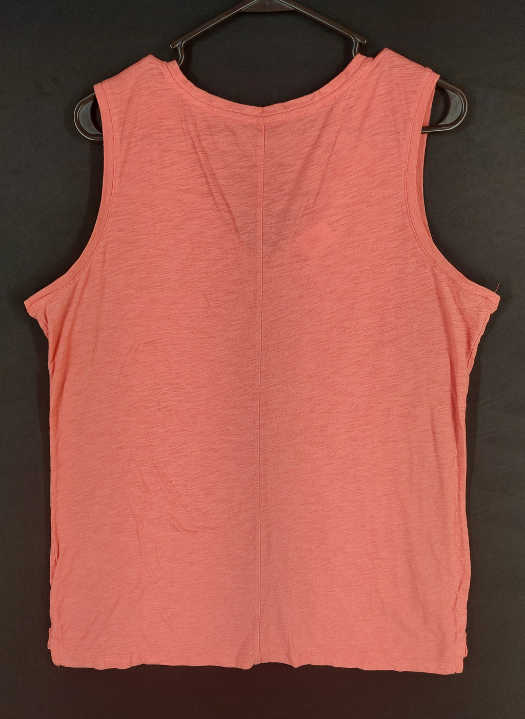 8-49 Eddie Bauer XL Coral Sleeveless V-Neck Pocket Tank Top Casual