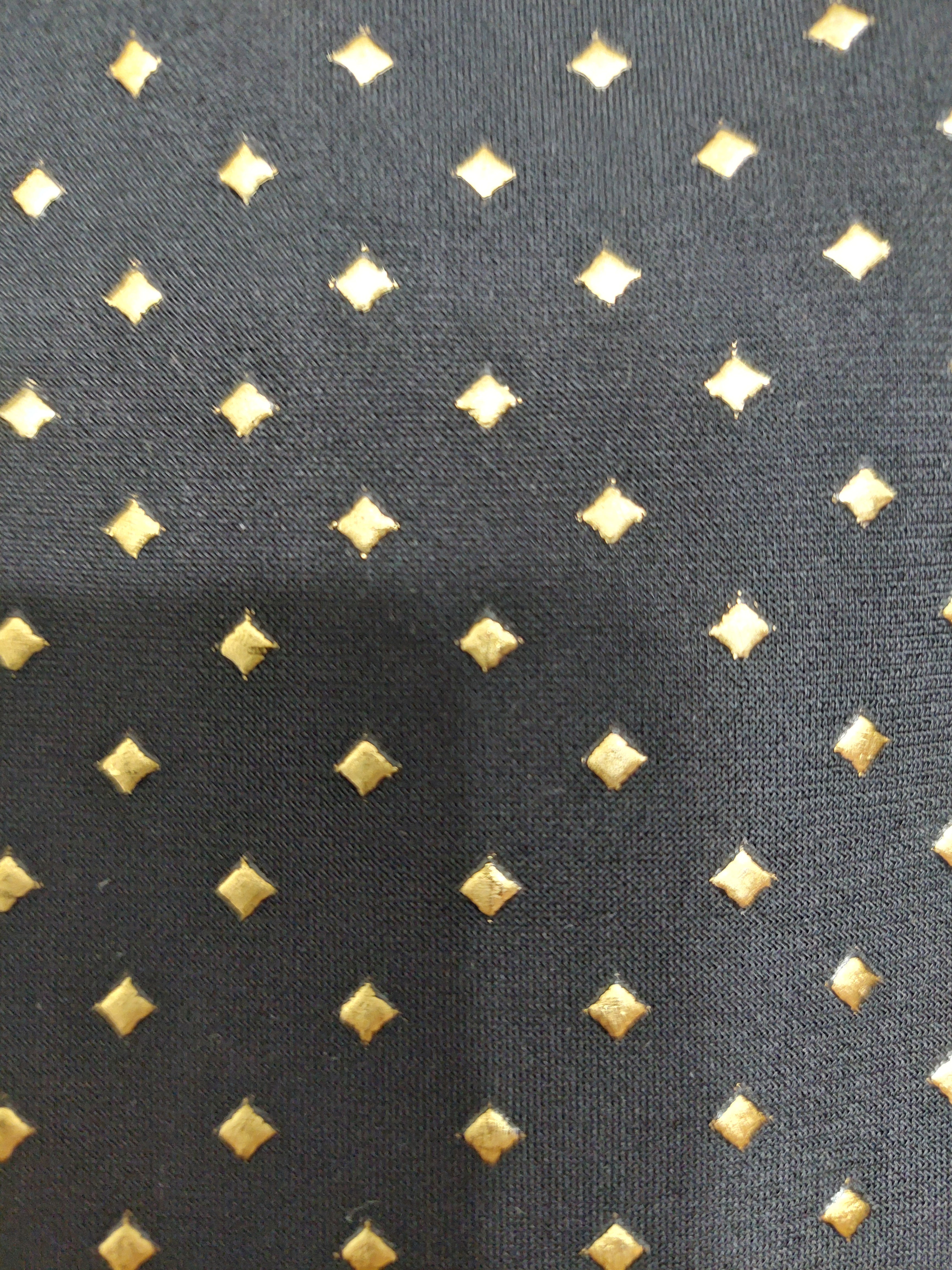 7 49 Chicos NWT Size 2 Black Gold Metallic Wide Leg Jumpsuit
