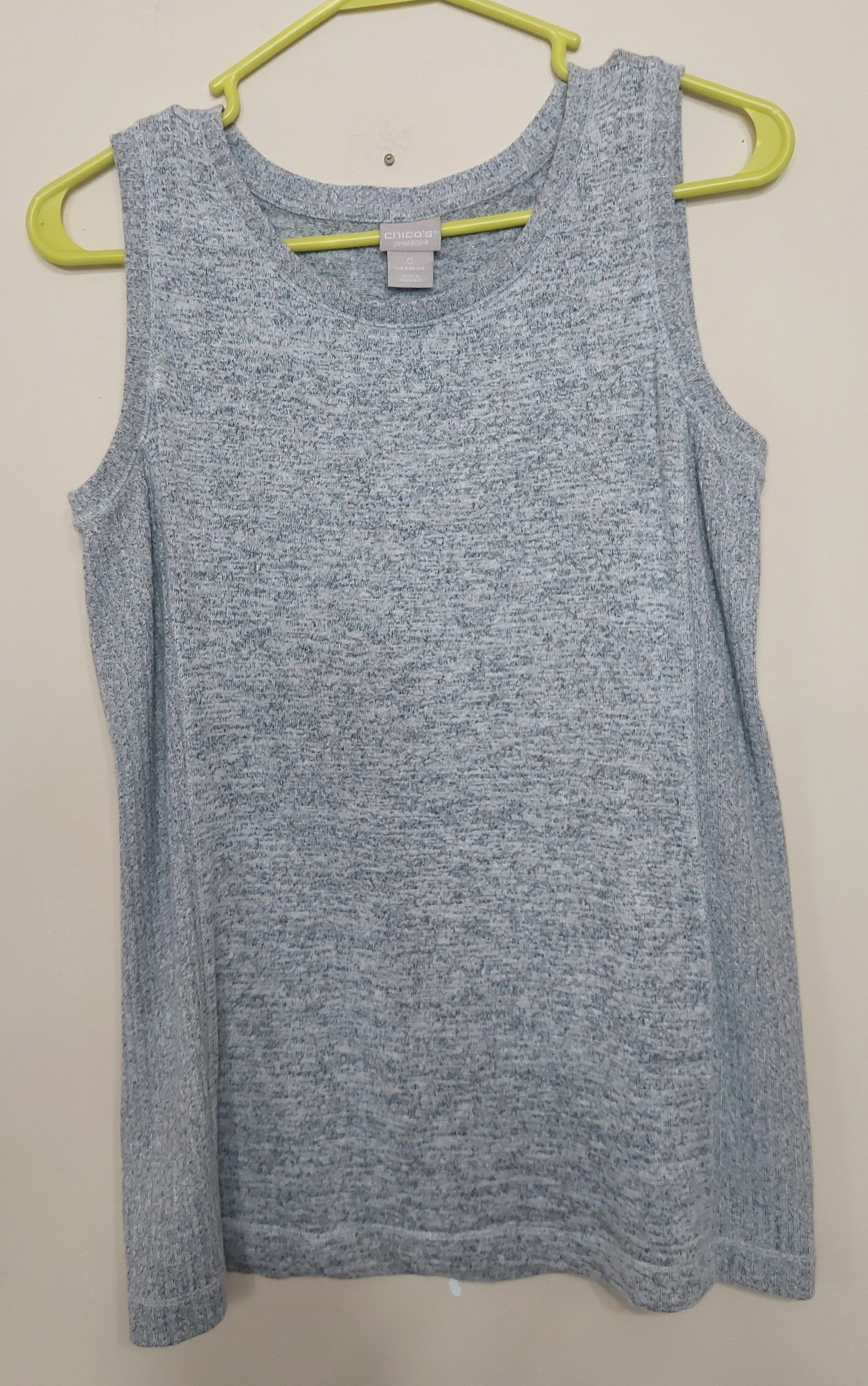 8 04 Chico's Size 0 Zenergy Gray Space Dye Sleeveless Tank Top Women's US 4/6