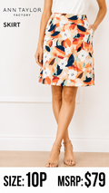 4 35 Ann Taylor Factory 10P Floral Skirt Multi Color