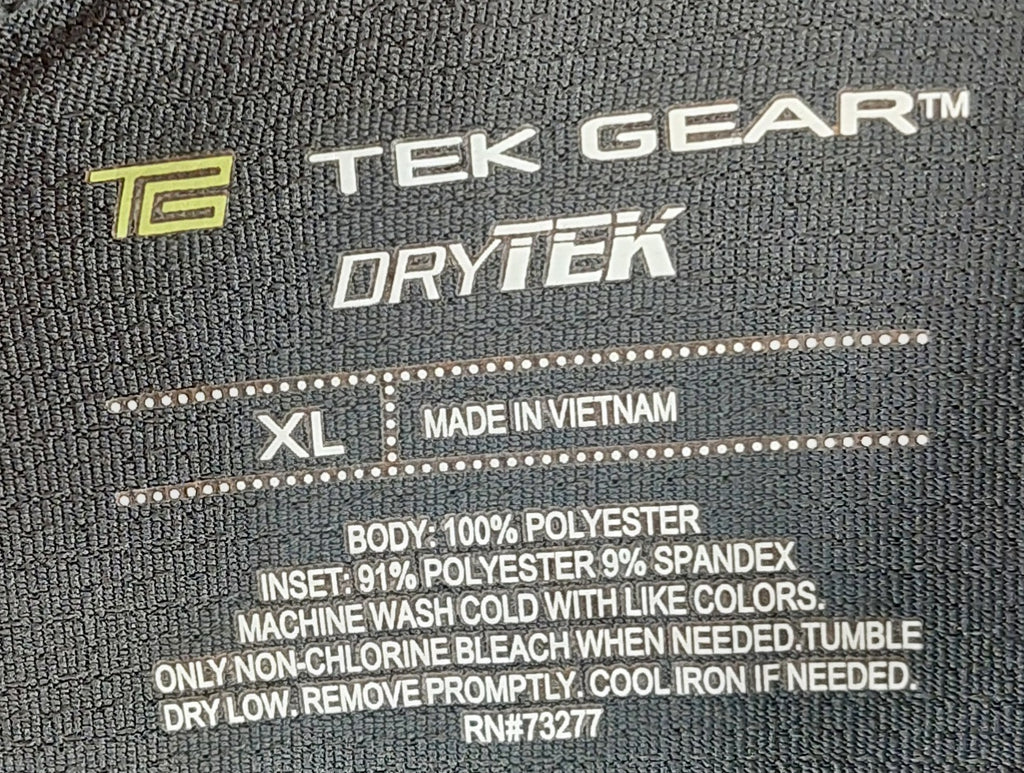 8-52 Tek Gear Size XL DryTek Gray Athletic Tank Top Racerback Workout Activewear