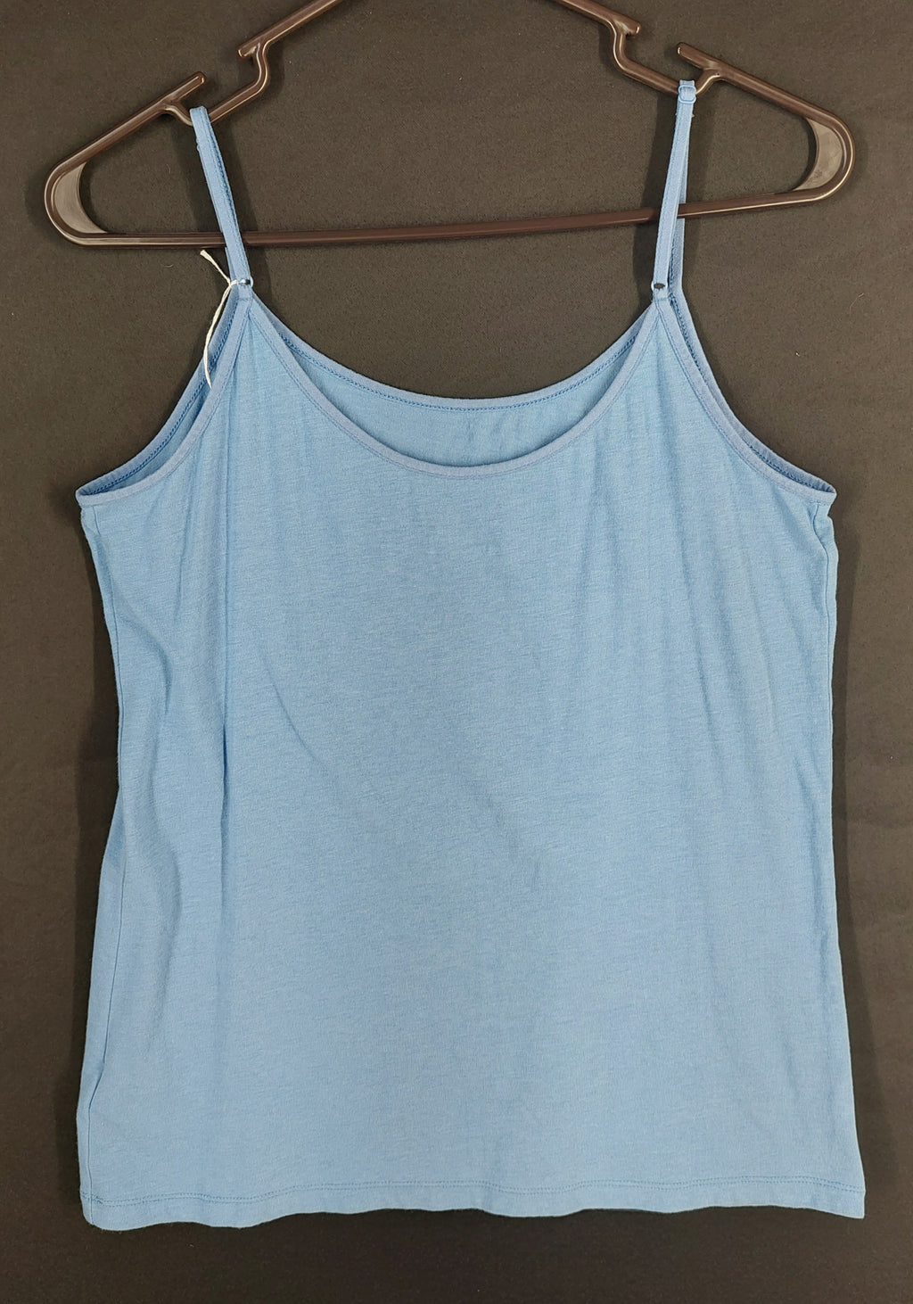 8-54 Time and Tru Size L Blue Adjustable Spaghetti Strap Cami Tank Top