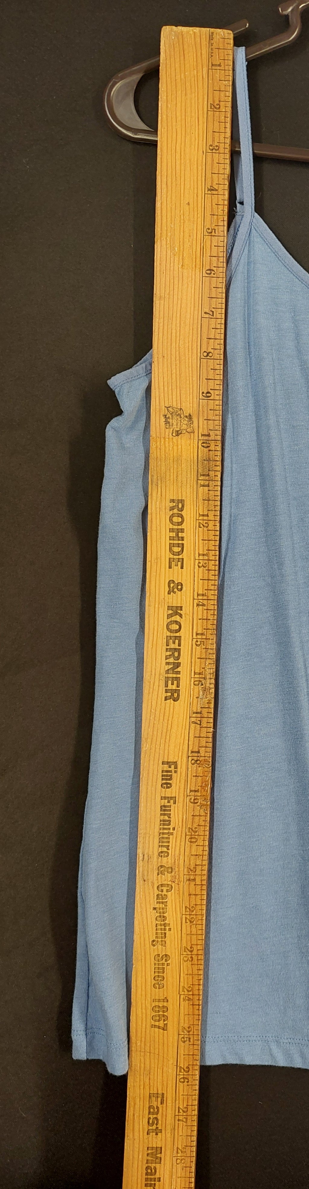 8-54 Time and Tru Size L Blue Adjustable Spaghetti Strap Cami Tank Top