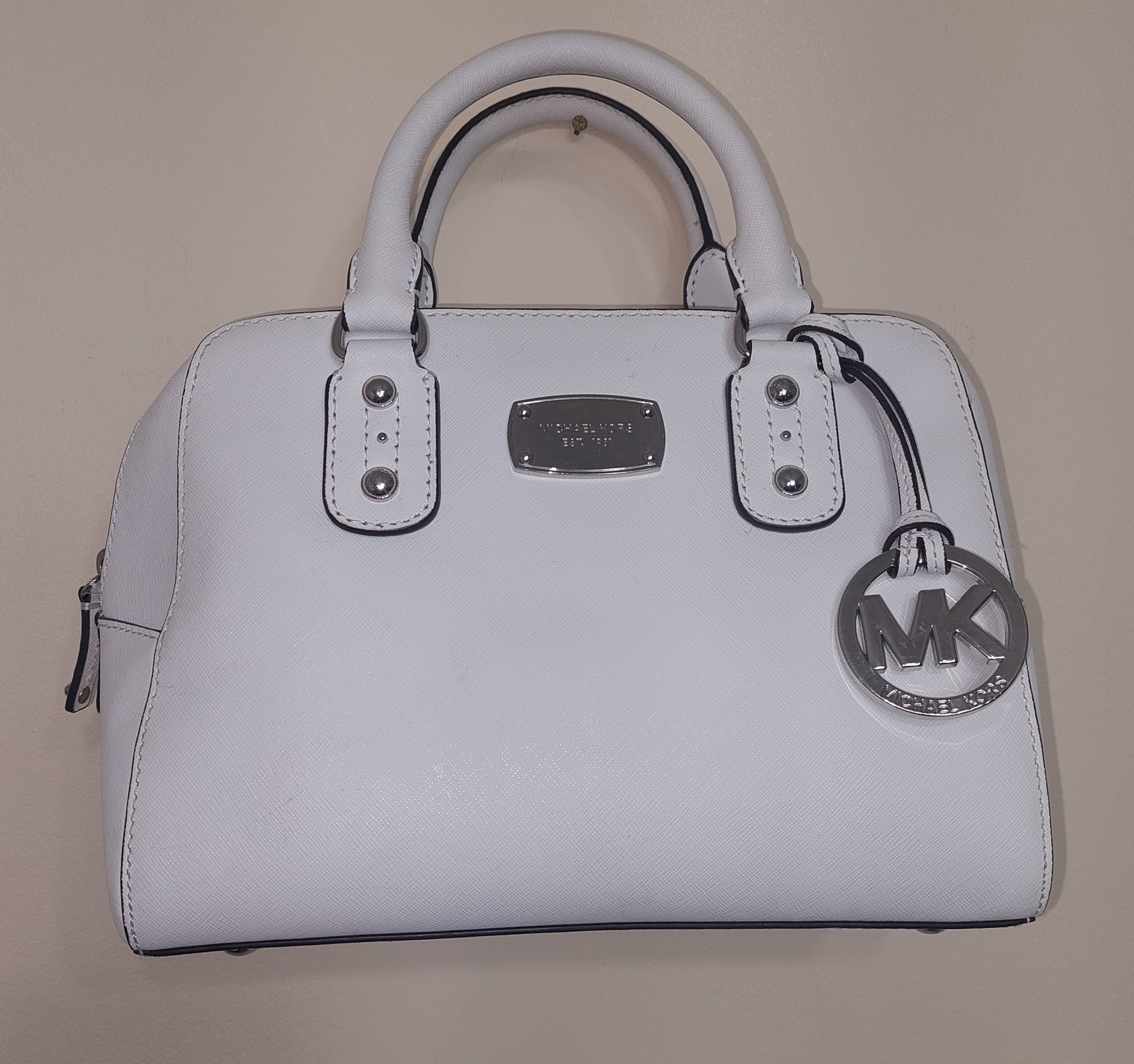 4 39 Michael Kors White Hamilton Satchel Purse