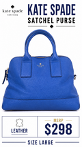 4 45 Kate Spade Blue Leather Satchel Purse