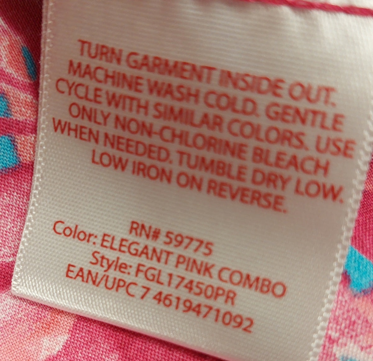 8-59 Faded Glory Size S Pink Tropical Leaf Print Sleeveless Cami Tank Top