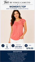 2 29 Too by Vince Camuto Top Coral Size S