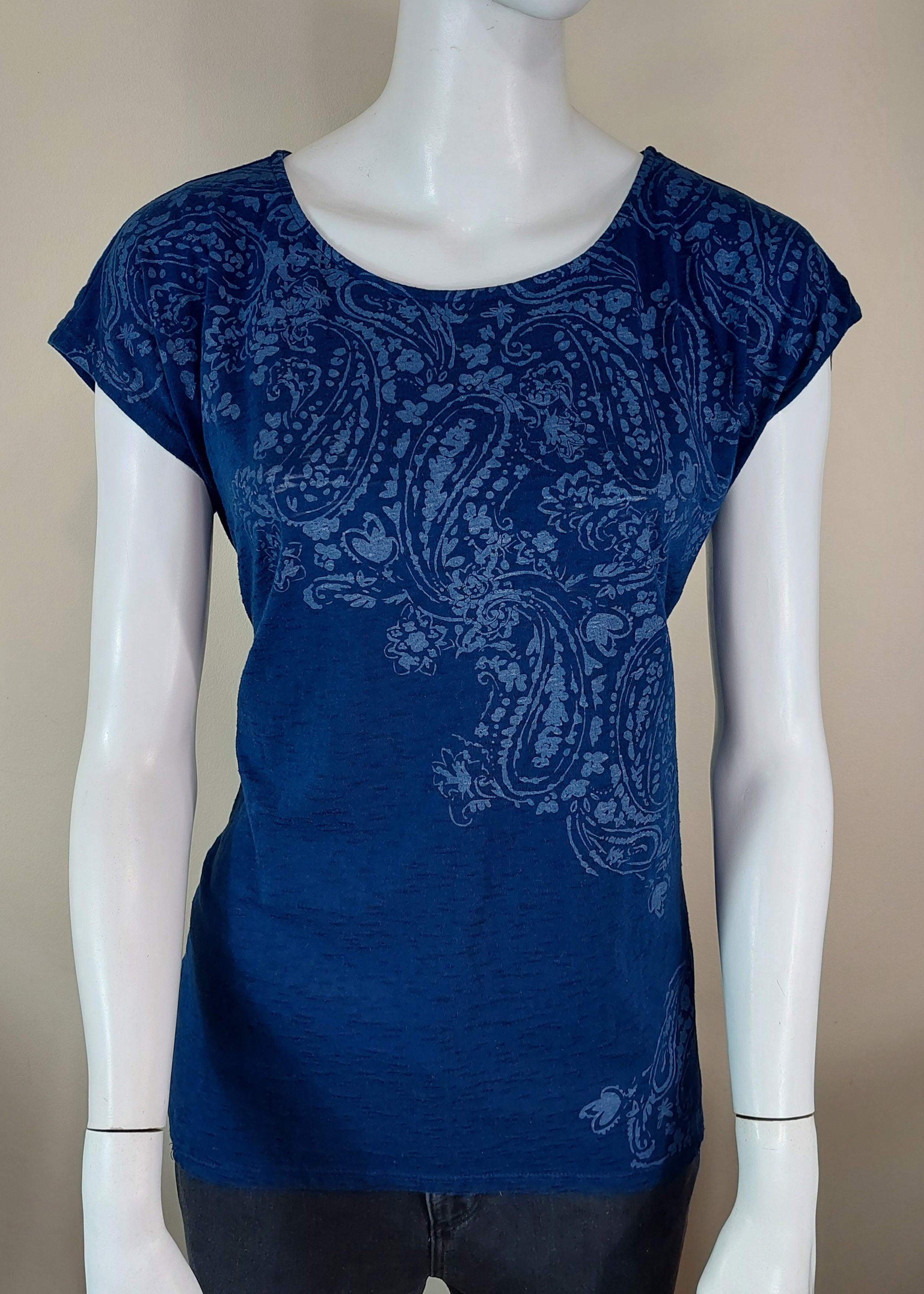 1 06 St. John's Bay Medium Blue Decorative Blouse