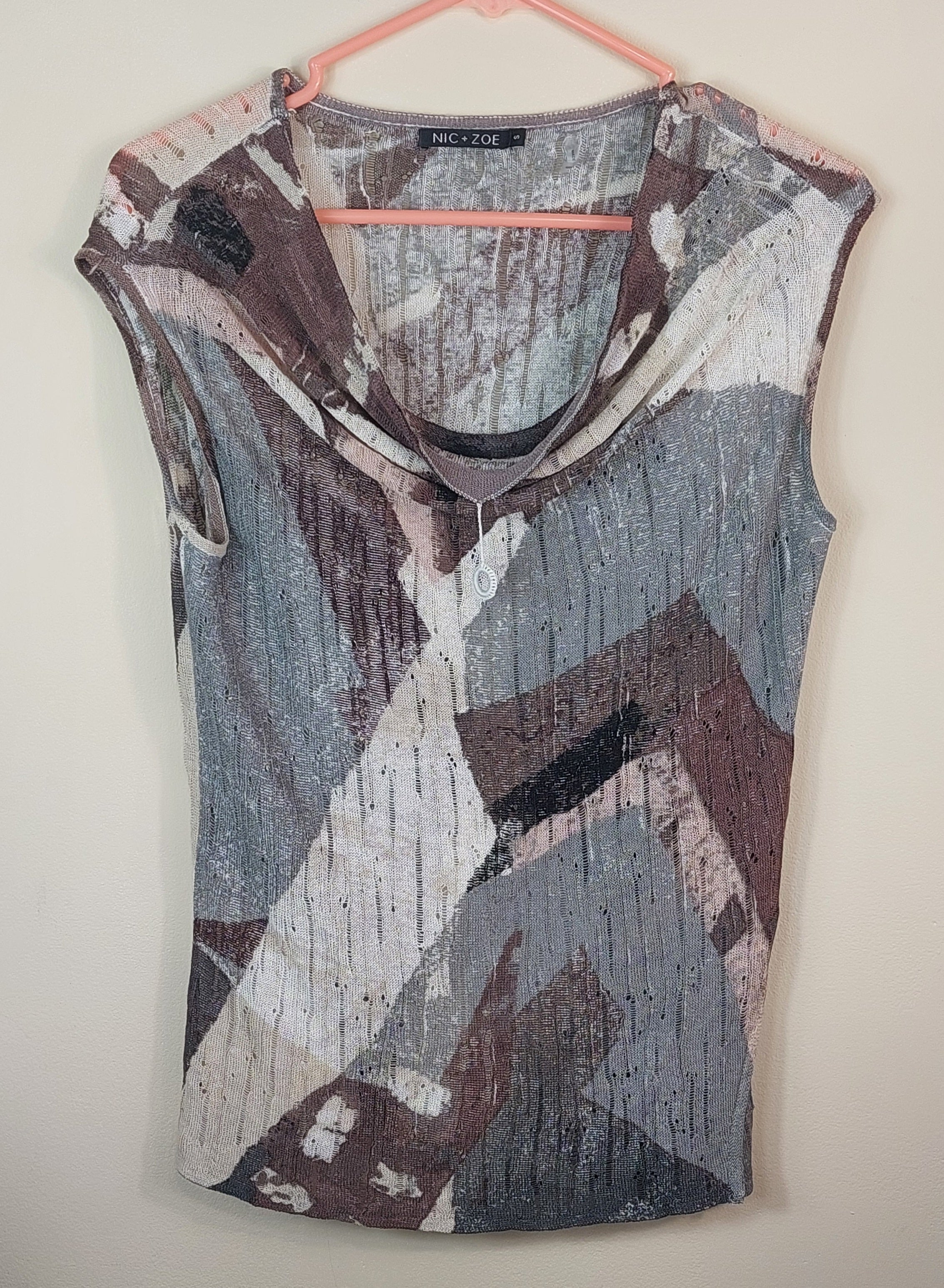 2 40 Top By Nic+Zoe Abstract print neutral color Size S