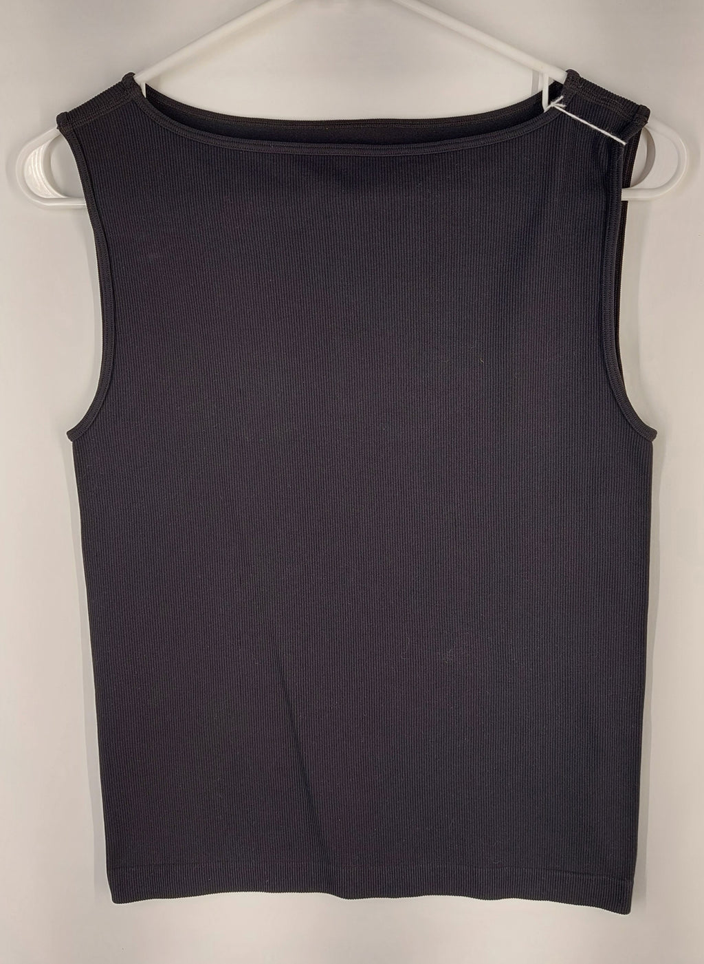 8-61 Ann Taylor Size M/L Black Ribbed Sleeveless Tank Top Stretch Classic Basic