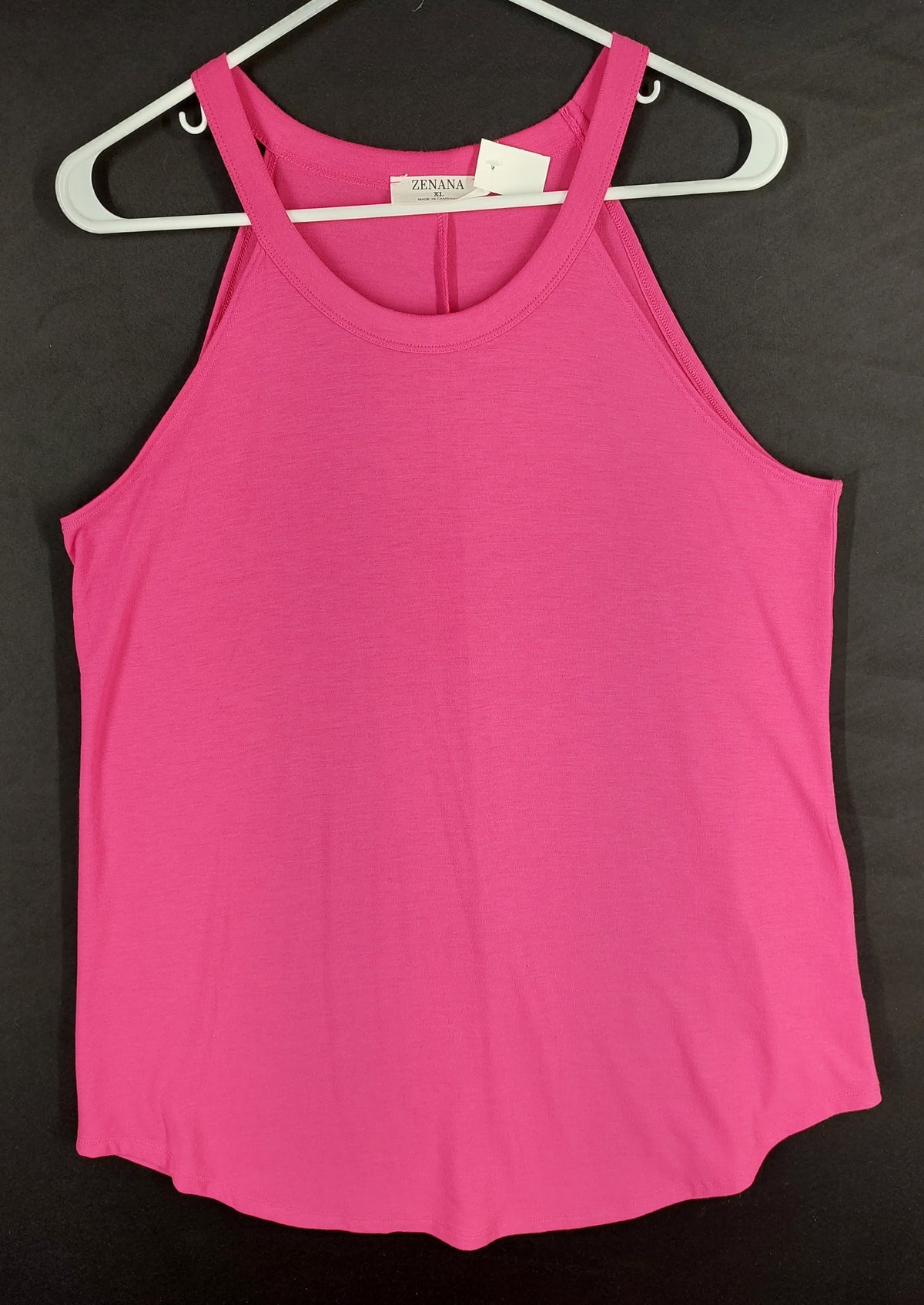 8-62 Zenana XL Pink Sleeveless Tank Top Racerback Scoop Neck Stretch Casual
