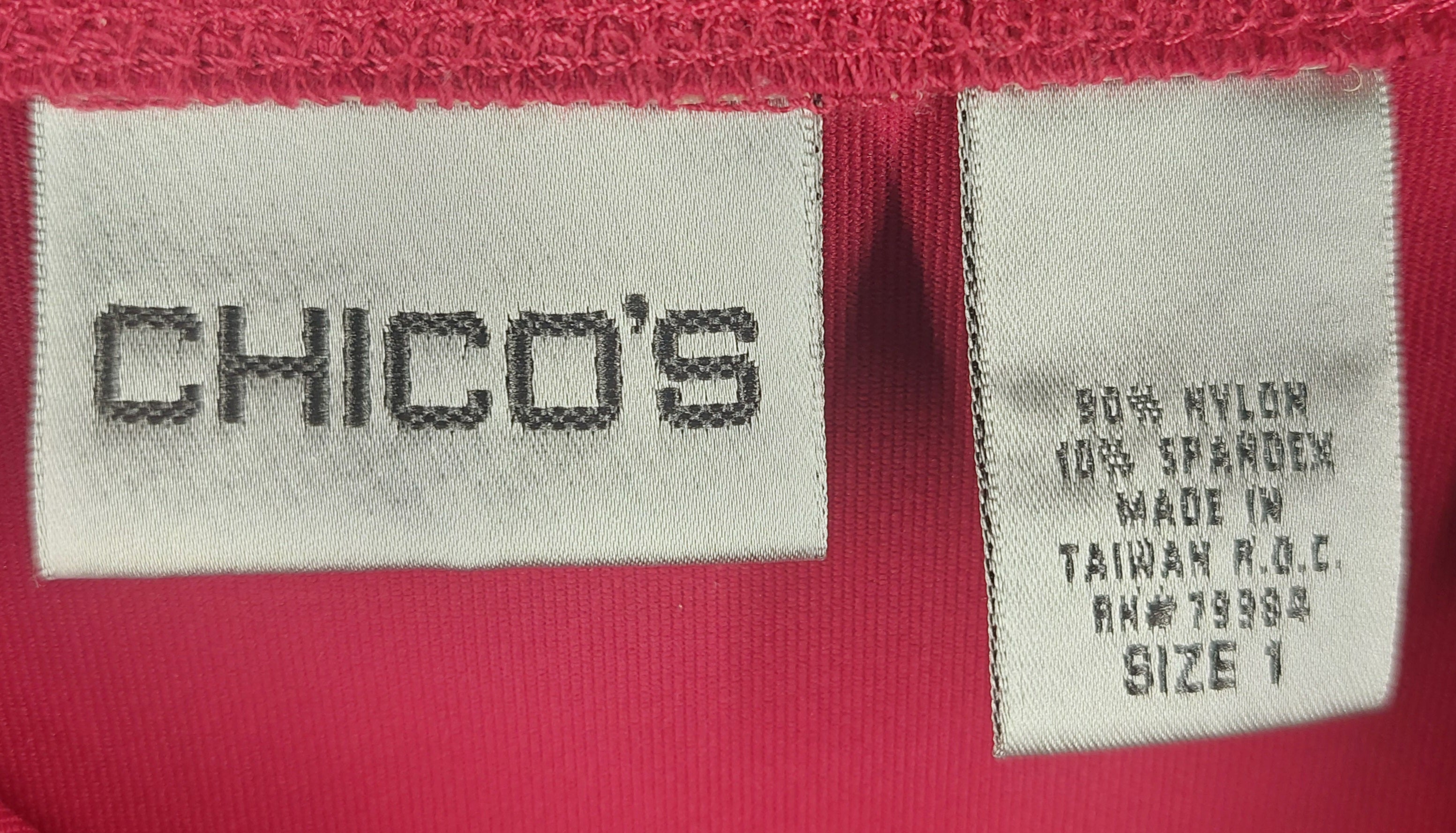 8-64 Chico’s Size S Pink Built-In Bra Adjustable Strap Tank Top Stretch