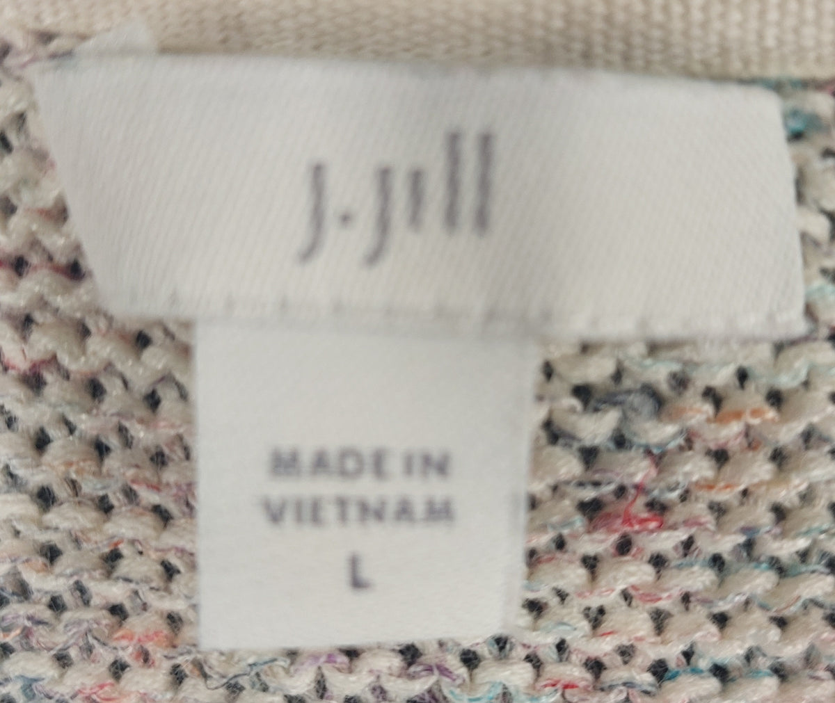8-66 J.Jill Size L Speckled Knit V-Neck Sleeveless Tank Top Multicolor