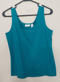 8 06 Chico's Size 1 Teal Sleeveless Tank Top Women's Stretch Layering Shell