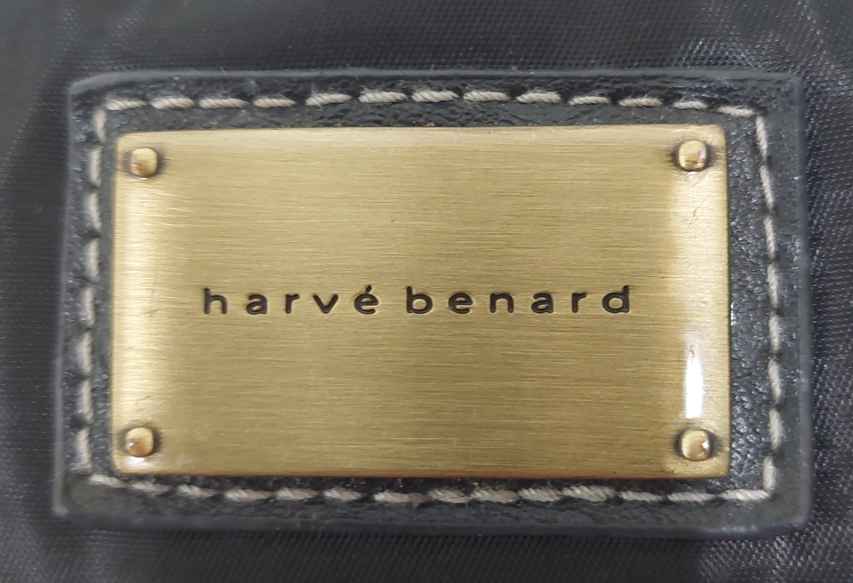 7 06 Harve Benard Black Quilted Nylon Shoulder Tote Bag
