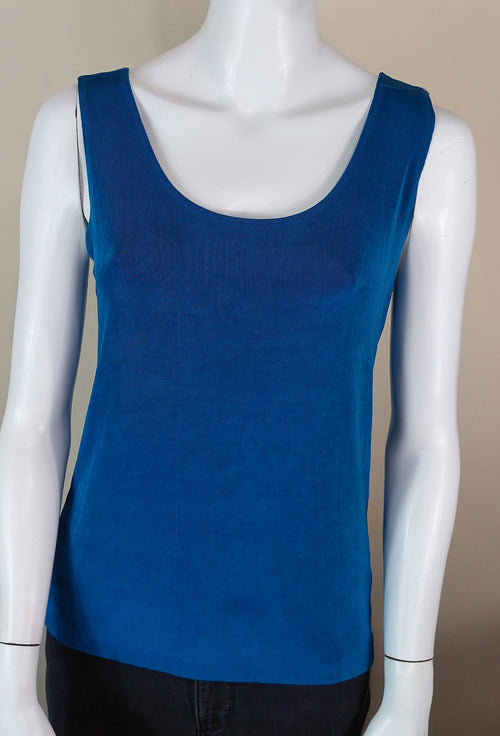 1 08 Chico's Size 2 Blue Sleeveless Blouse