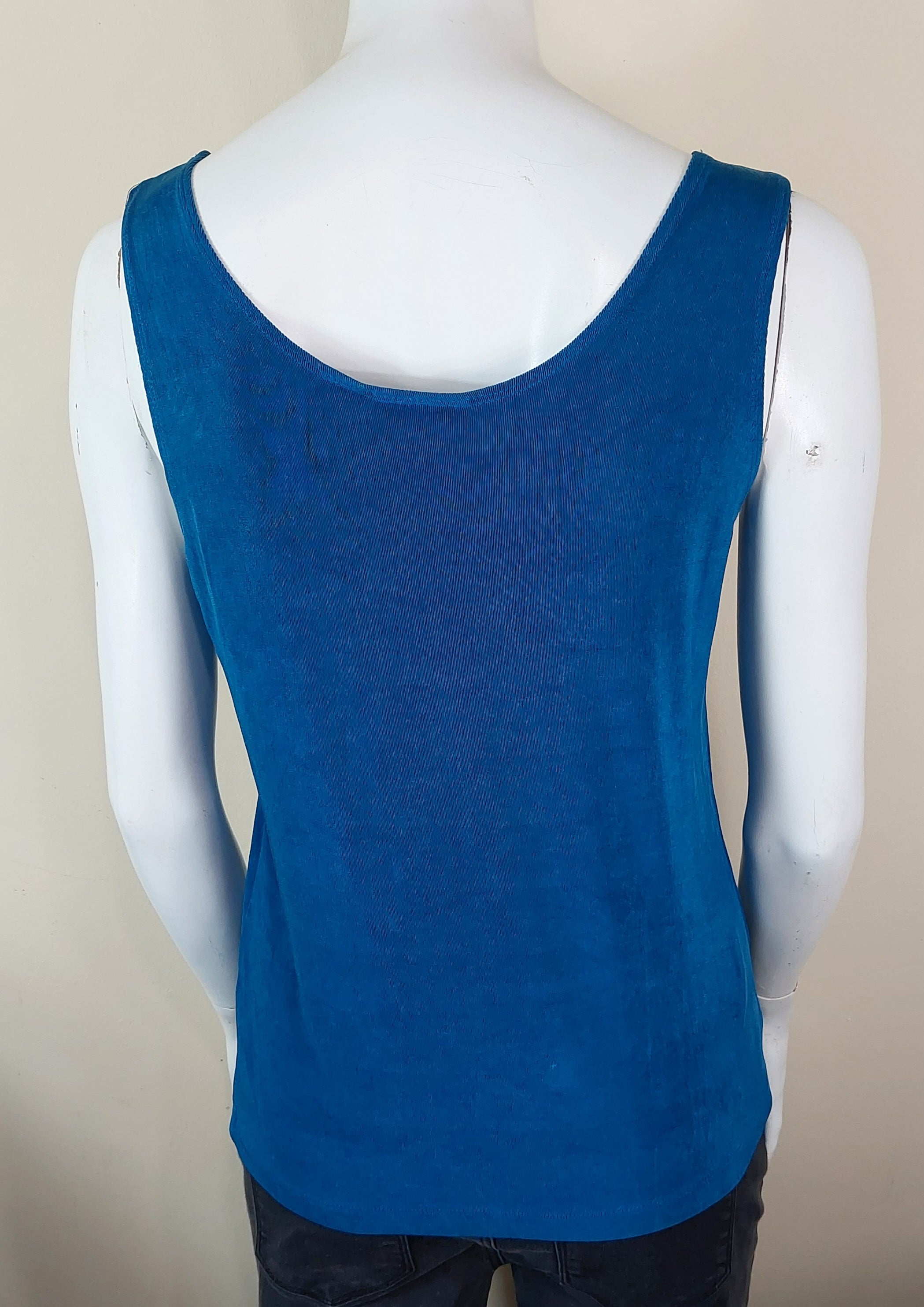 1 08 Chico's Size 2 Blue Sleeveless Blouse