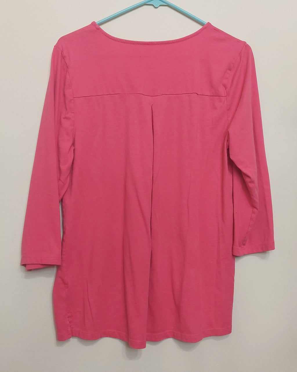 4 04 Talbots M Pink Cotton Modal Scoop Neck 3 4 Sleeve Top