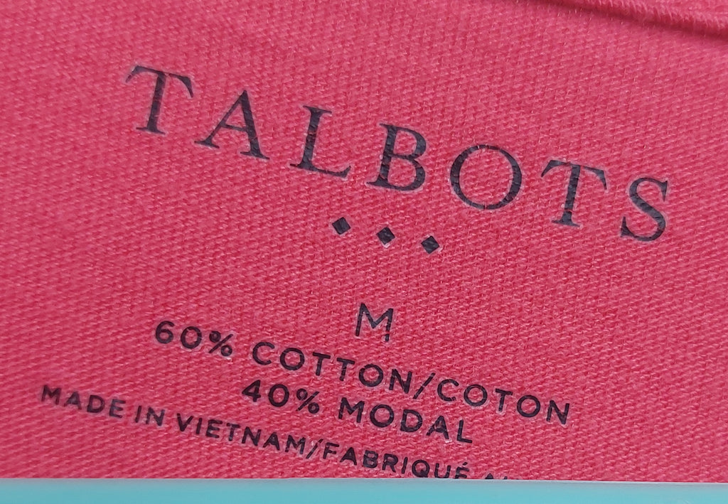 4 04 Talbots M Pink Cotton Modal Scoop Neck 3 4 Sleeve Top