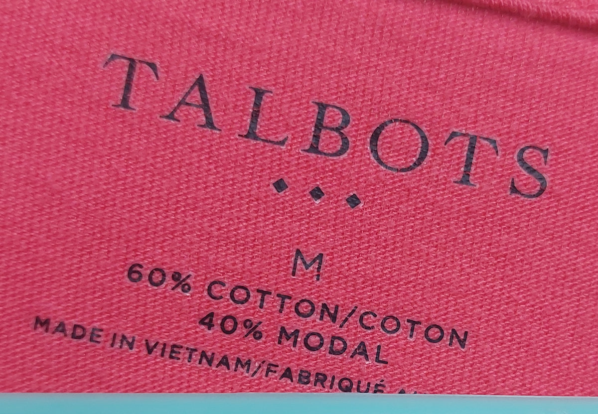 4 04 Talbots M Pink Cotton Modal Scoop Neck 3 4 Sleeve Top