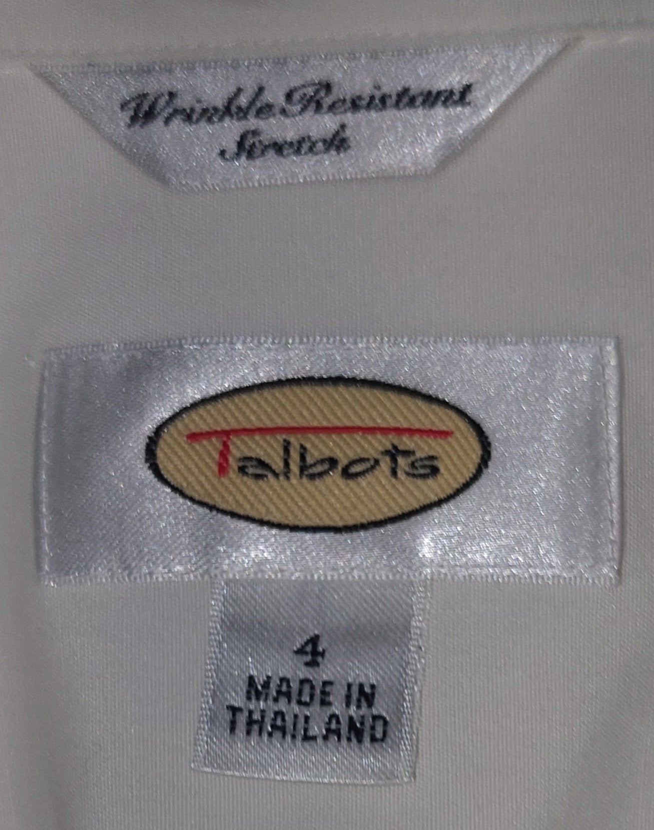 7 07 Talbots Size 4 White Wrinkle Resistant Sleeveless Button Top