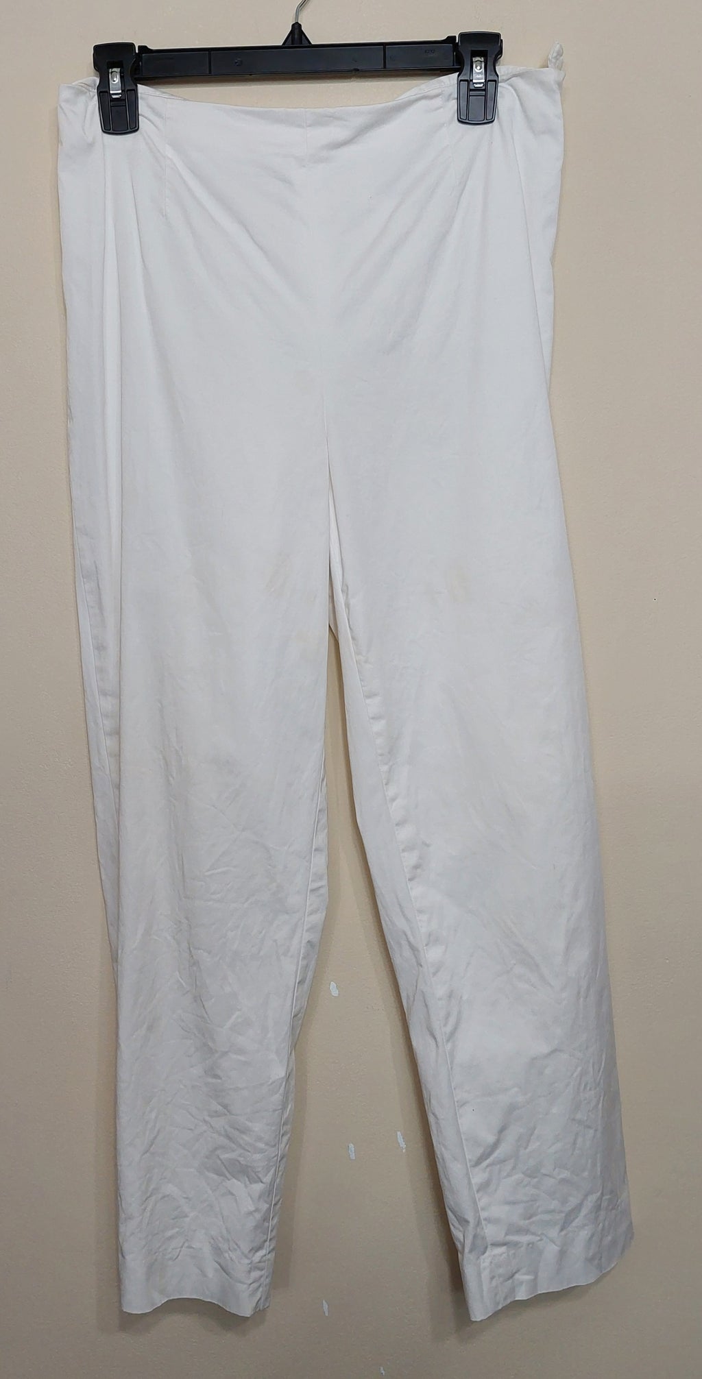 6 09 Talbots Petites White Stretch Straight Leg Pants Size 12