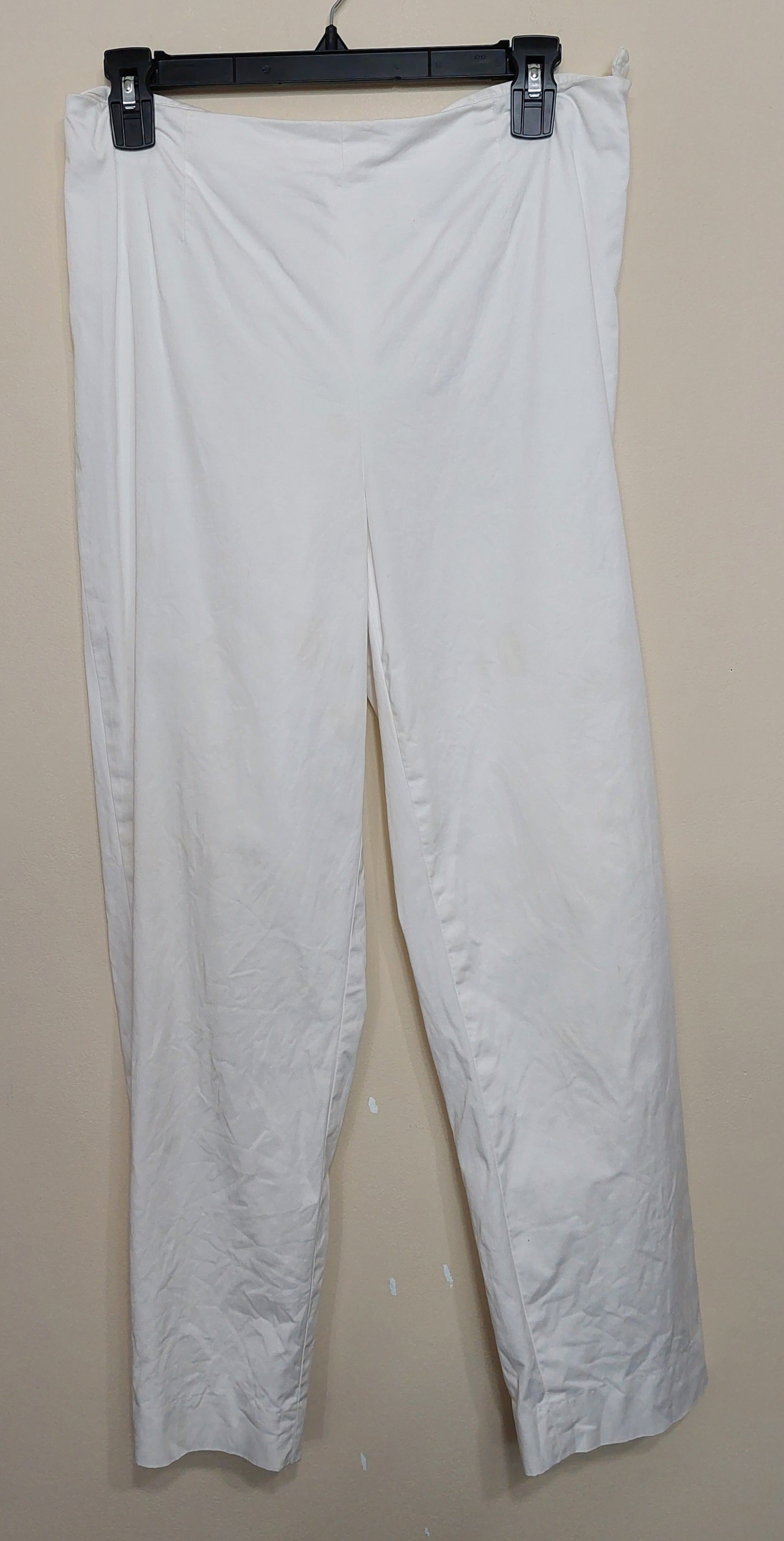6 09 Talbots Petites White Stretch Straight Leg Pants Size 12