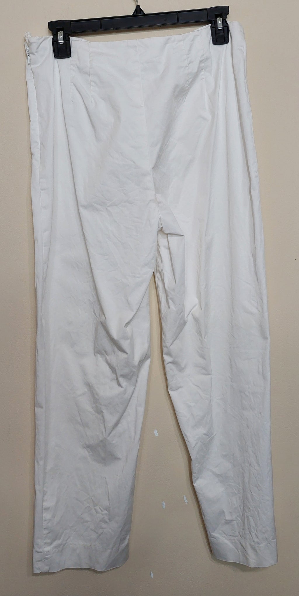 6 09 Talbots Petites White Stretch Straight Leg Pants Size 12