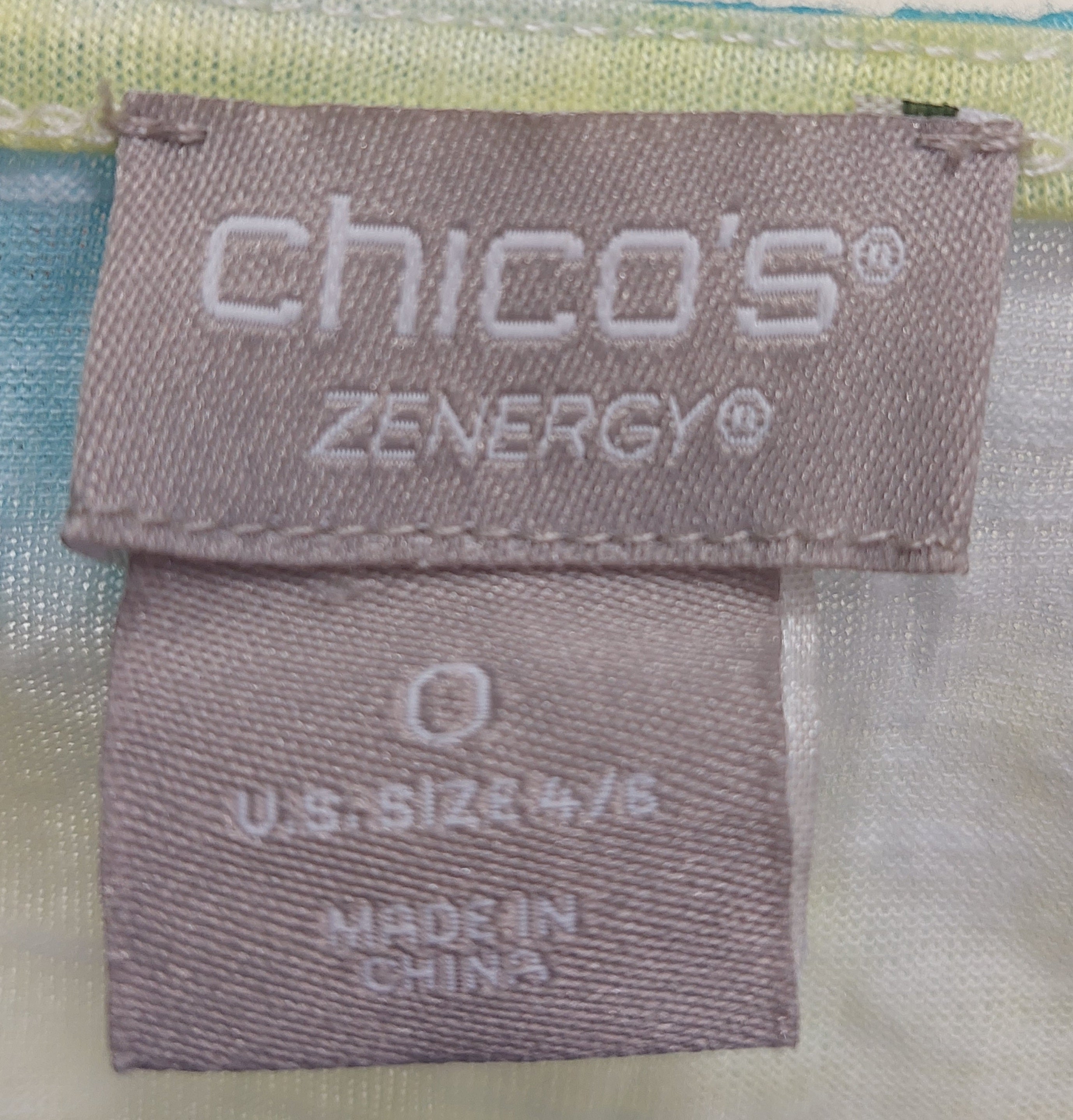 2 21 Chicos Top Blue Yellow Size 0
