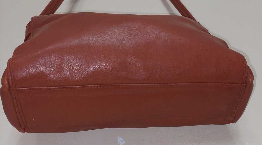 5 09 Giani Bernini Cognac Leather Double Zip Crossbody Purse Medium