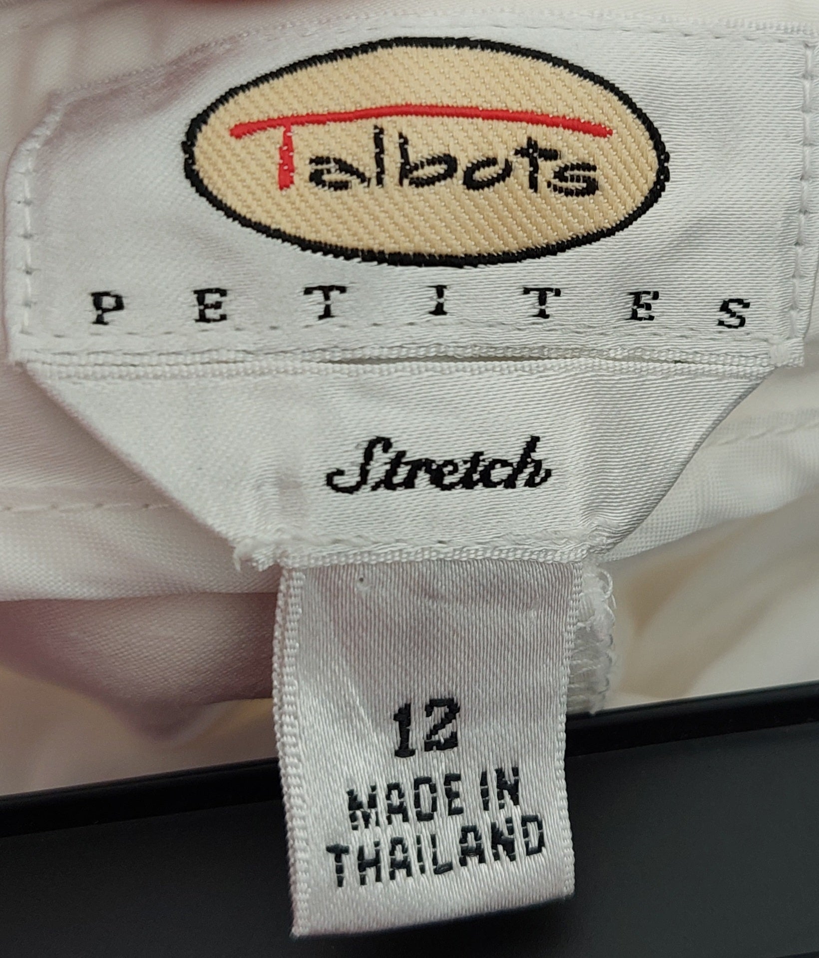 6 09 Talbots Petites White Stretch Straight Leg Pants Size 12