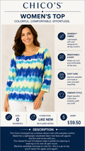 2 21 Chicos Top Blue Yellow Size 0
